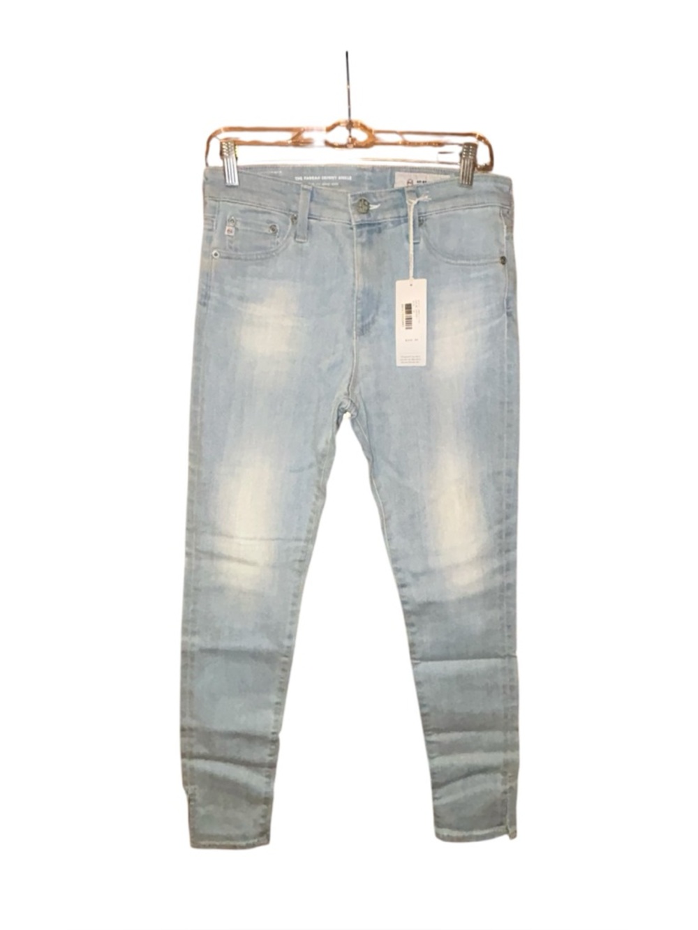 AG Adriano Goldschmied Farrah Skinny Ankle Jeans Light Wash High Rise 28R NWT